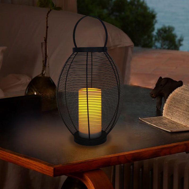 "KENT" Metal Lantern with Solar LED Candle ，Large