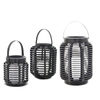 Column Shaped Rattan Lantern with Battery LED Candle, Small