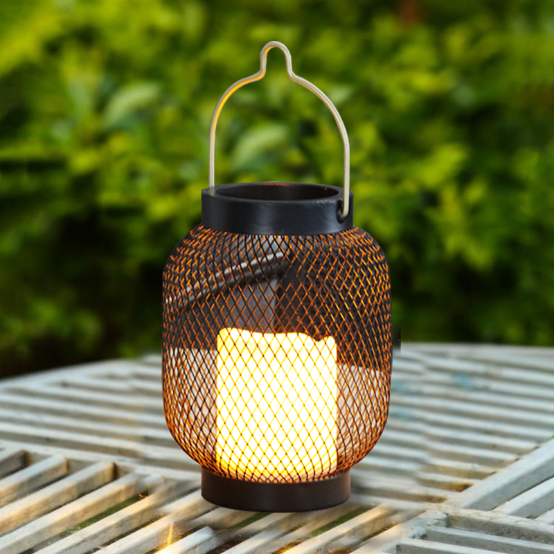 "NIO" Metal Lantern with Solar LED Candle