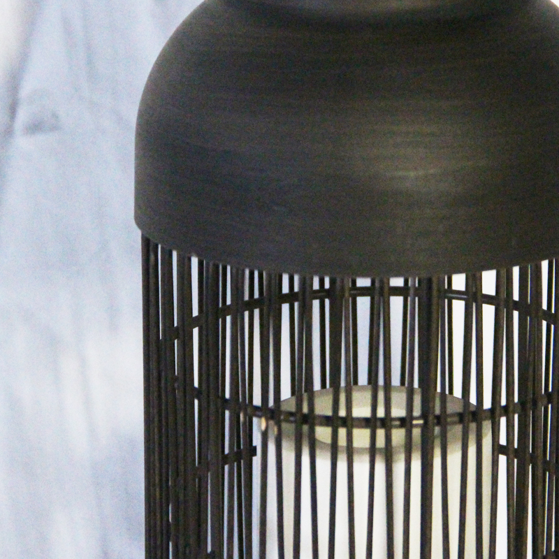 "Column Shaped" Solar Antique Rattan Lantern ，Large