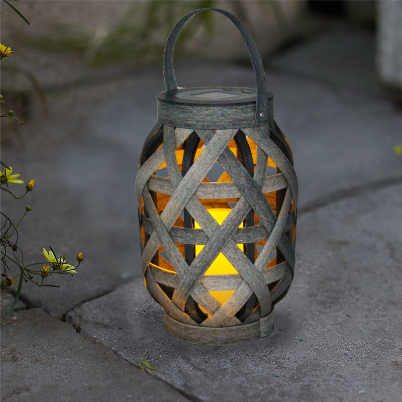 Outdoor Lantern With Flameless Candle, Meduim