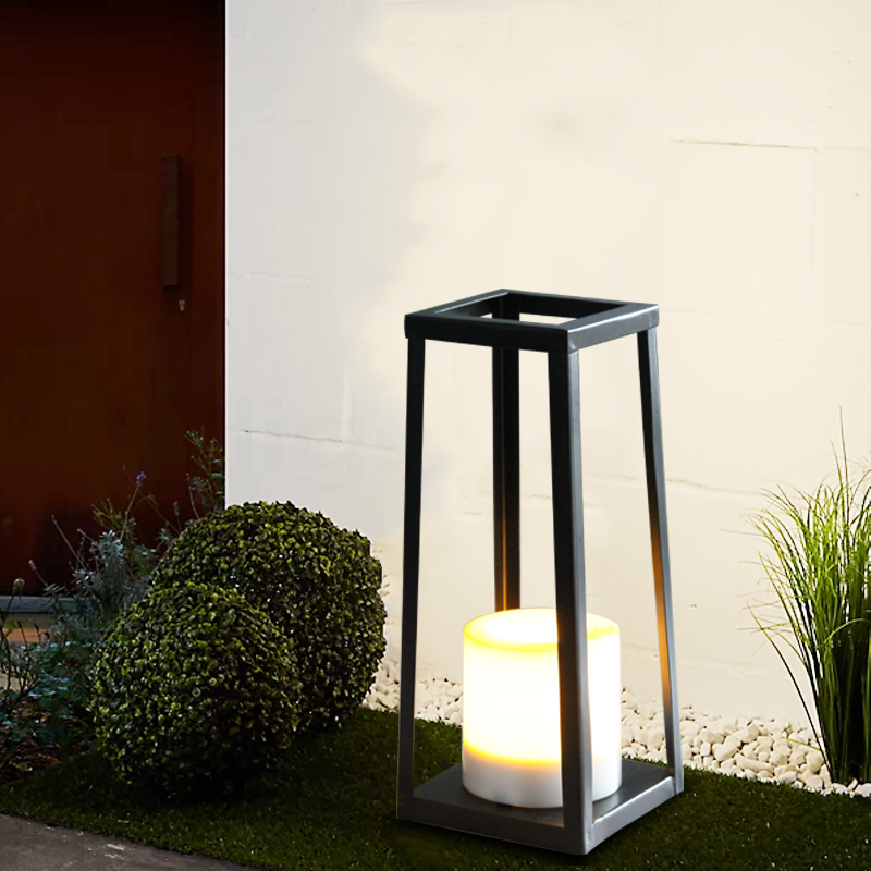 "SIMI" Metal Lantern with Battery LED Candle ，Large