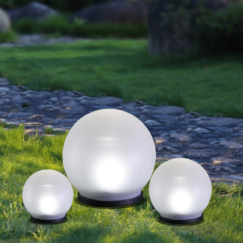 LED Solar dia.12cm Frosted Glass Pearl, cool white