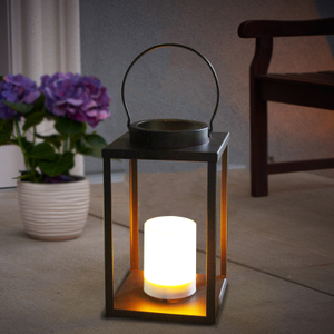 SQUARE Battery Operated Iron Lantern,Small