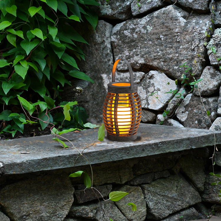  Vase Shaped Solar Rattan Lantern, Small