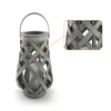 Cross-Weaving Rattan Lantern with Battery LED Candle,Large