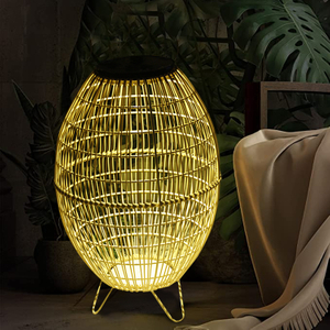 Solar Rattan Floor Light – “MOLUCCA”