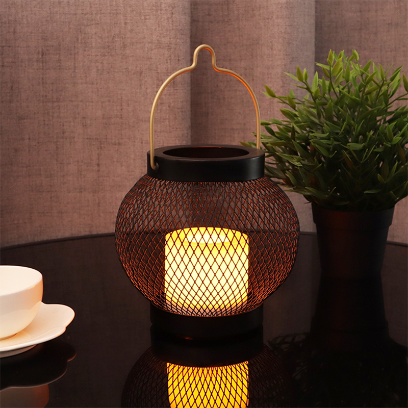 "RIO" Metal Lantern with Solar LED Candle